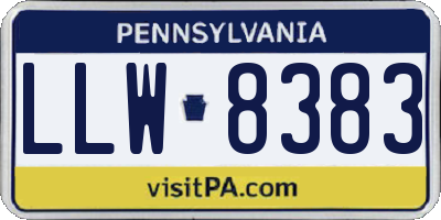 PA license plate LLW8383