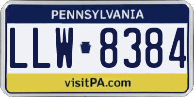 PA license plate LLW8384