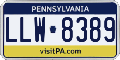 PA license plate LLW8389
