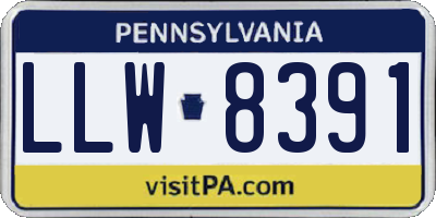 PA license plate LLW8391