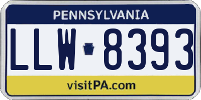 PA license plate LLW8393
