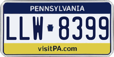 PA license plate LLW8399