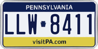 PA license plate LLW8411