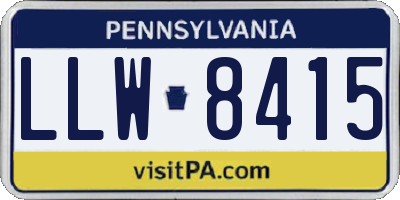 PA license plate LLW8415