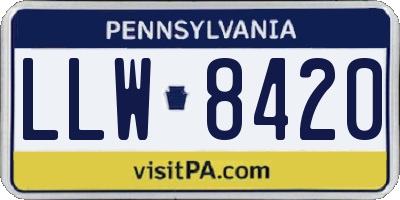 PA license plate LLW8420