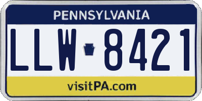 PA license plate LLW8421