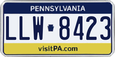 PA license plate LLW8423
