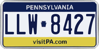 PA license plate LLW8427