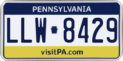 PA license plate LLW8429