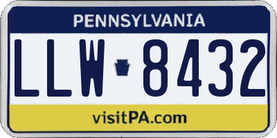 PA license plate LLW8432