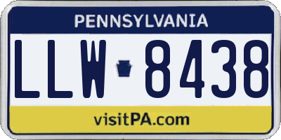 PA license plate LLW8438