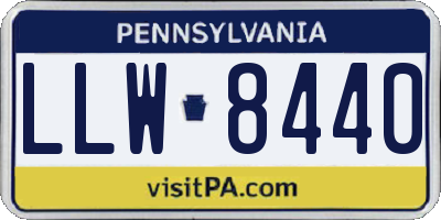 PA license plate LLW8440