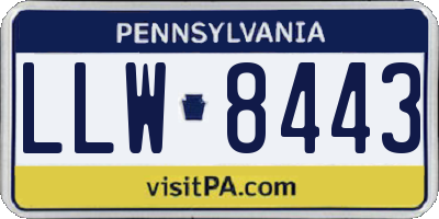 PA license plate LLW8443