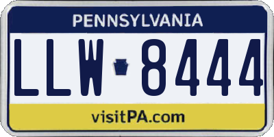 PA license plate LLW8444
