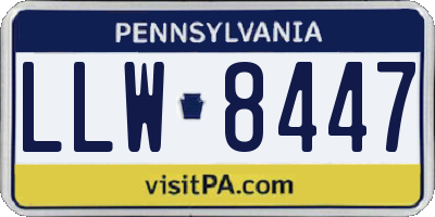 PA license plate LLW8447
