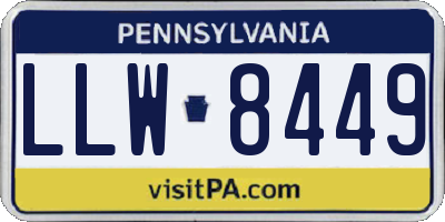PA license plate LLW8449