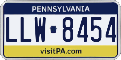 PA license plate LLW8454