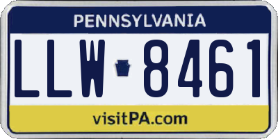 PA license plate LLW8461