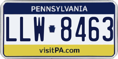 PA license plate LLW8463