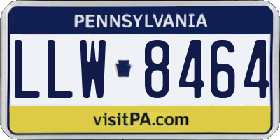 PA license plate LLW8464
