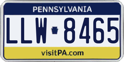 PA license plate LLW8465