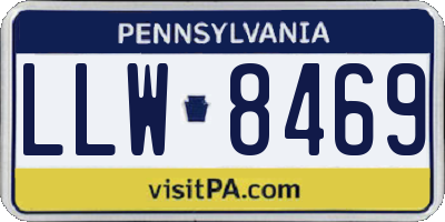PA license plate LLW8469