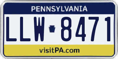 PA license plate LLW8471