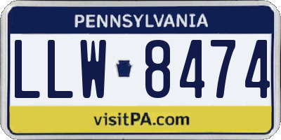PA license plate LLW8474