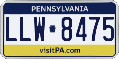 PA license plate LLW8475