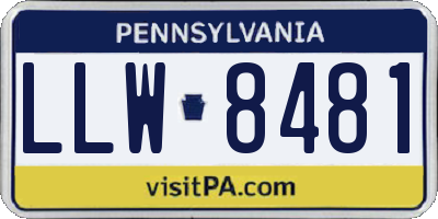 PA license plate LLW8481