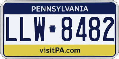 PA license plate LLW8482