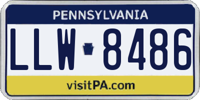 PA license plate LLW8486