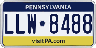 PA license plate LLW8488