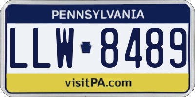 PA license plate LLW8489