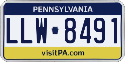 PA license plate LLW8491