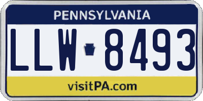 PA license plate LLW8493
