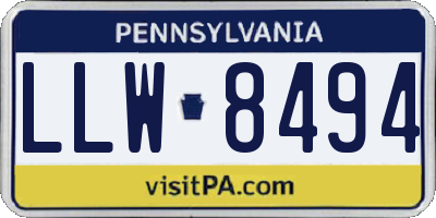 PA license plate LLW8494
