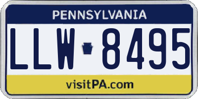 PA license plate LLW8495