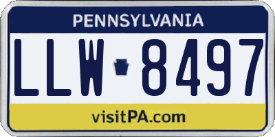 PA license plate LLW8497
