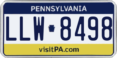 PA license plate LLW8498