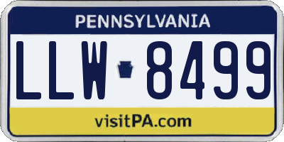 PA license plate LLW8499