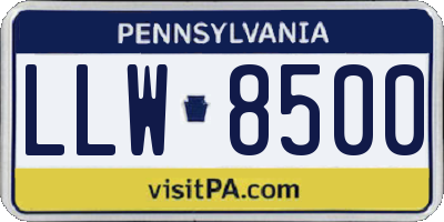 PA license plate LLW8500