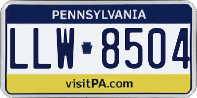 PA license plate LLW8504