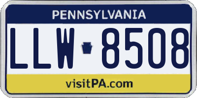 PA license plate LLW8508