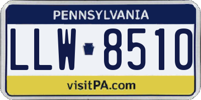 PA license plate LLW8510
