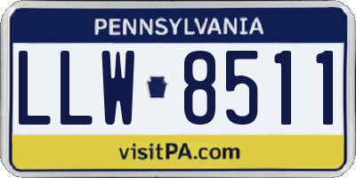 PA license plate LLW8511