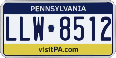 PA license plate LLW8512