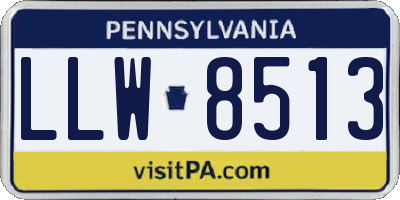 PA license plate LLW8513