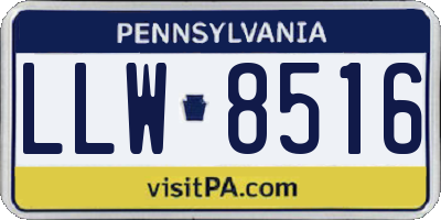 PA license plate LLW8516