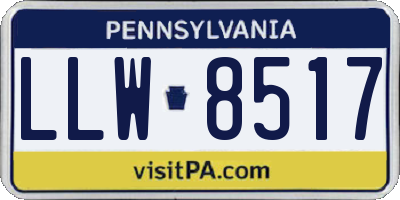 PA license plate LLW8517